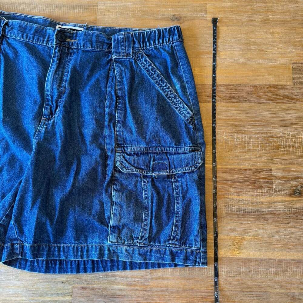 Columbia Sportswear Denim Cargo Shorts Men Size XL Blue Y2K - Picture 6 of 6